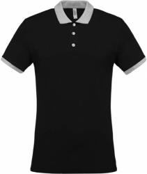 Kariban Férfi galléros póló Kariban KA258 Men'S Two-Tone piqué polo Shirt -2XL, Black/Oxford Grey