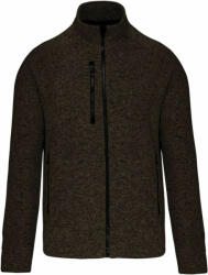 Kariban Férfi pulóver Kariban KA9106 Men'S Full Zip Heather Jacket -4XL, Dark Khaki Melange