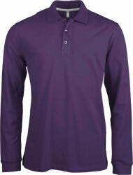 Kariban Férfi galléros póló Kariban KA243 Men'S Long-Sleeved polo Shirt -L, Purple
