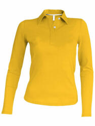 Kariban Női galléros póló Kariban KA244 Ladies' Long-Sleeved polo Shirt -L, Yellow