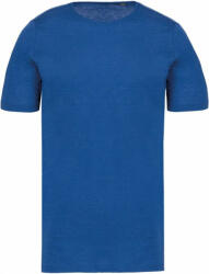 Kariban Férfi póló Kariban KA398 Men'S Short-Sleeved Organic T-Shirt With Raw Edge neckline -S, Ocean Blue Heather