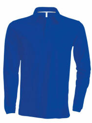 Kariban Férfi galléros póló Kariban KA243 Men'S Long-Sleeved polo Shirt -S, Light Royal Blue