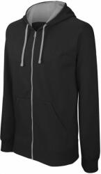 Kariban Férfi kapucnis pulóver Kariban KA466 Men'S Contrast Hooded Full Zip Sweatshirt -S, Black/Red