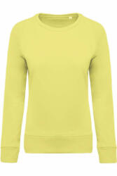 Kariban Női pulóver Kariban KA481 Ladies’ Organic Cotton Crew neck Raglan Sleeve Sweatshirt -L, Lemon Yellow