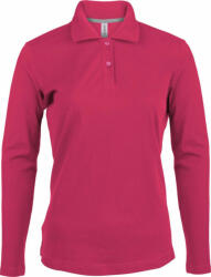 Kariban Női galléros póló Kariban KA244 Ladies' Long-Sleeved polo Shirt -M, Fuchsia