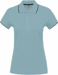 Kariban Női galléros póló Kariban KA251 Ladies' Short-Sleeved polo Shirt -S, Sky Blue/Navy/White