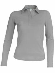 Kariban Női galléros póló Kariban KA244 Ladies' Long-Sleeved polo Shirt -2XL, Oxford Grey