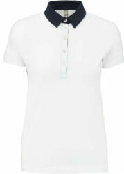Kariban Női galléros póló Kariban KA261 Ladies' Two-Tone Jersey polo Shirt -M, White/Navy