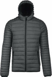 Kariban Férfi kabát Kariban KA6110 Men'S Lightweight Hooded padded Jacket -M, Marl Dark Grey