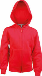 Kariban Gyerek kapucnis pulóver Kariban KA455 Kids Full Zip Hooded Sweatshirt -10/12, Red