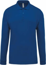 Kariban Férfi galléros póló Kariban KA256 Men'S Long-Sleeved piqué polo Shirt -3XL, Light Royal Blue