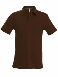 Kariban Férfi galléros póló Kariban KA241 Men'S Short-Sleeved polo Shirt -S, Chocolate