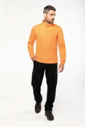 Kariban Férfi pulóver Kariban KA487 Zipped neck Sweatshirt -L, Dark Grey