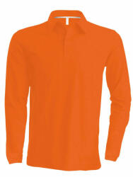 Kariban Férfi galléros póló Kariban KA243 Men'S Long-Sleeved polo Shirt -3XL, Orange