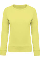 Kariban Női pulóver Kariban KA481 Ladies’ Organic Cotton Crew neck Raglan Sleeve Sweatshirt -S, Lemon Yellow