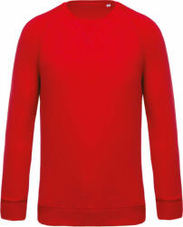 Kariban Férfi pulóver Kariban KA480 Men'S Organic Cotton Crew neck Raglan Sleeve Sweatshirt -M, Red
