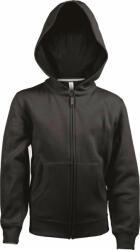 Kariban Gyerek kapucnis pulóver Kariban KA455 Kids Full Zip Hooded Sweatshirt -6/8, Black