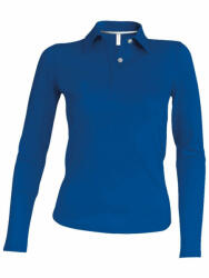Kariban Női galléros póló Kariban KA244 Ladies' Long-Sleeved polo Shirt -2XL, Light Royal Blue