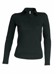 Kariban Női galléros póló Kariban KA244 Ladies' Long-Sleeved polo Shirt -3XL, Black
