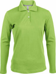 Kariban Női galléros póló Kariban KA244 Ladies' Long-Sleeved polo Shirt -S, Lime