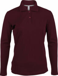 Kariban Női galléros póló Kariban KA244 Ladies' Long-Sleeved polo Shirt -L, Wine