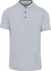 Kariban Férfi galléros póló Kariban KA223 Men'S Short Sleeve polo Shirt With Mandarin Collar -XS, Oxford Grey/Black