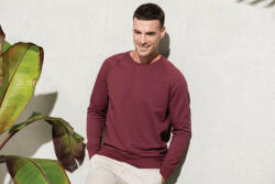 Kariban Férfi pulóver Kariban KA480 Men'S Organic Cotton Crew neck Raglan Sleeve Sweatshirt -L, Wine Heather