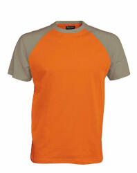 Kariban Férfi póló Kariban KA330 Baseball - Kontraszt póló -XL, Orange/Light Grey