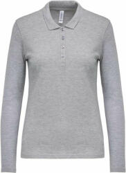 Kariban Női galléros póló Kariban KA257 Ladies’ Long-Sleeved piqué polo Shirt -3XL, Oxford Grey