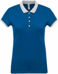 Kariban Női galléros póló Kariban KA259 Ladies’ Two-Tone piqué polo Shirt -L, Light Royal Blue/Oxford Grey
