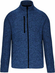 Kariban Férfi pulóver Kariban KA9106 Men'S Full Zip Heather Jacket -4XL, Light Royal Blue Mélange