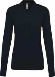 Kariban Női galléros póló Kariban KA257 Ladies’ Long-Sleeved piqué polo Shirt -XS, Navy
