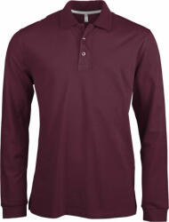 Kariban Férfi galléros póló Kariban KA243 Men'S Long-Sleeved polo Shirt -3XL, Wine