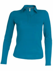 Kariban Női galléros póló Kariban KA244 Ladies' Long-Sleeved polo Shirt -XL, Tropical Blue