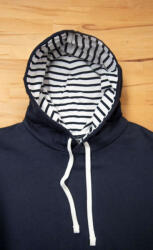 Kariban Uniszex kapucnis pulóver Kariban KA4013 Contrast patterned Hooded Sweatshirt -XL, Navy/Mariniere