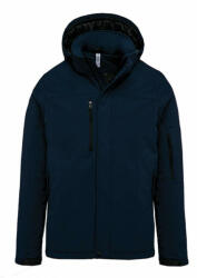 Kariban Férfi Softshell Kariban KA650 Men'S Hooded Softshell Lined parka -2XL, Navy
