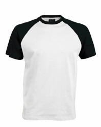 Kariban Férfi póló Kariban KA330 Baseball - Kontraszt póló -L, White/Black