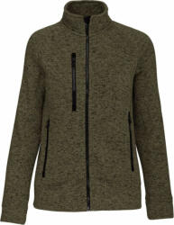 Kariban Női pulóver Kariban KA9107 Ladies' Full Zip Heather Jacket -XS, Dark Khaki Melange