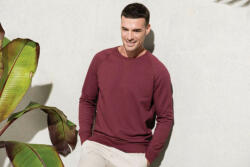 Kariban Férfi pulóver Kariban KA480 Men'S Organic Cotton Crew neck Raglan Sleeve Sweatshirt -XL, Wine Heather