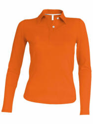 Kariban Női galléros póló Kariban KA244 Ladies' Long-Sleeved polo Shirt -XL, Orange