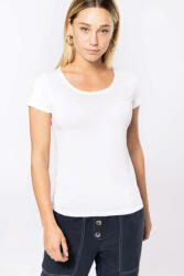 Kariban Női póló Kariban KA399 Ladies' Short-Sleeved Organic T-Shirt With Raw Edge neckline -XL, Navy