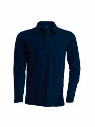 Kariban Férfi galléros póló Kariban KA243 Men'S Long-Sleeved polo Shirt -S, Navy