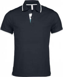 Kariban Férfi galléros póló Kariban KA245 Men'S Short-Sleeved polo Shirt -M, Navy/White/Light Turquoise