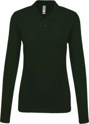 Kariban Női galléros póló Kariban KA257 Ladies’ Long-Sleeved piqué polo Shirt -XS, Forest Green