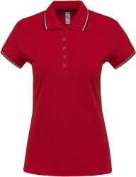 Kariban Női galléros póló Kariban KA251 Ladies' Short-Sleeved polo Shirt -XS, Red/Navy/White