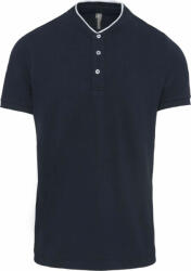 Kariban Férfi galléros póló Kariban KA223 Men'S Short Sleeve polo Shirt With Mandarin Collar -M, Navy/White