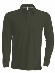 Kariban Férfi galléros póló Kariban KA243 Men'S Long-Sleeved polo Shirt -3XL, Forest Green