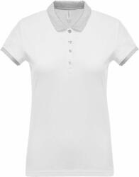Kariban Női galléros póló Kariban KA259 Ladies’ Two-Tone piqué polo Shirt -L, White/Oxford Grey
