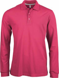 Kariban Férfi galléros póló Kariban KA243 Men'S Long-Sleeved polo Shirt -XL, Fuchsia