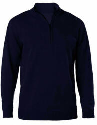 Kariban Férfi pulóver Kariban KA970 Men'S Zip neck Jumper -4XL, Navy